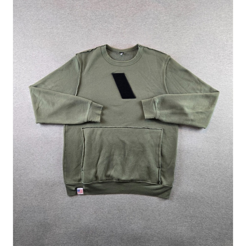 Varley Sweatshirt Womens Medium Green Pullover Fleece Embroidered I Long Sleeve